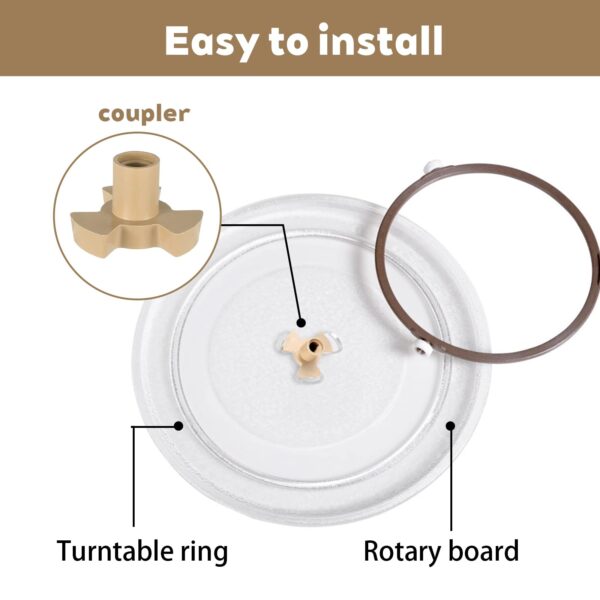 2 PCS Microwave Turntable Coupler, Microwave Oven Turntable Roller Guide Support Glass Tray Drive Coupling Replacement, Microwave-Oven Roller Guide Support for Microwaves Plates Shaft Length 0.59inch - Image 5