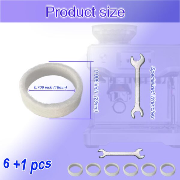 6-Piece Felt Washer Replacement for Breville Espresso Machine Grinders - Compatible with BES870/BES878/BES880/BES980/BCG820 Models, Espresso Grinder Felt Ring Eiranoly - Image 7