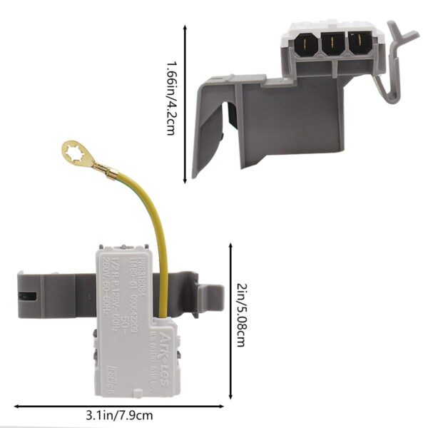 8318084 AP3180933 PS886960 Washer Door Lid Switch Kit Replacement Fits Whirlpool Roper Estate - Image 5