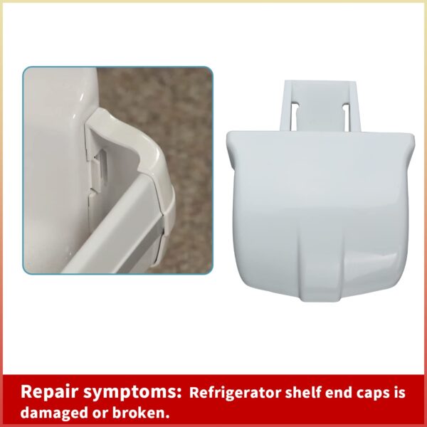 WR2X8345 Refrigerator Door Shelf Retainer Bar Support End Cap Replacement part - Pack of 2 Compatible With GE Hotpoint Refrigerator Replaces PS298977 WR02X8345 AP2060073 AH298977 WR2X7617 - Image 3