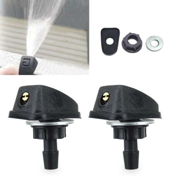 GKmow Pack-2 Car Front Windshield Washer, Automotive Wiper Nozzles, 0.31" Sprayer Head Replacement Parts, Single Hole Adjustable Fan-shaped Kit, Universal for Most Cars, Trucks (Black) - Image 5