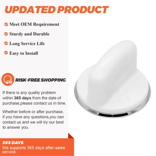 WH01X10310 Washer Control Knob (White) Fit for GE Washer - WH01X10310 Washer Timer Control Knob Replace 1264403 AP3994965 AH1482286 EAP1482286 PS1482286 - Image 5