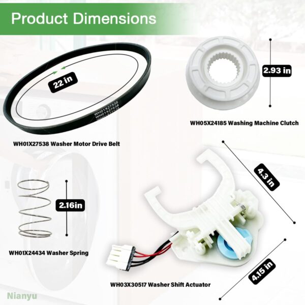 Ninayu Upgraded WH03X30517 Washer Mode Shifter Actuator & WH05X24185 - Image 7
