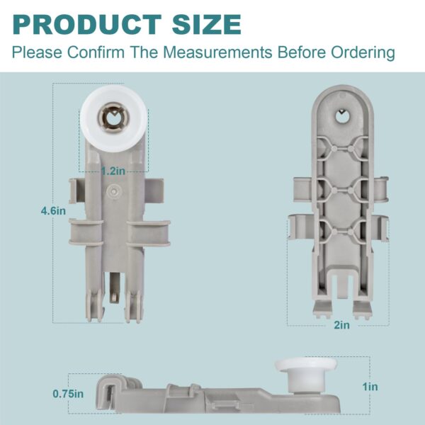 8268743 Dishwasher Upper Rack Wheel Replacement, Fit Whirlpool Kenmore KitchenAid Dishwashers Top Rack Parts (Pack of 4) - Image 3