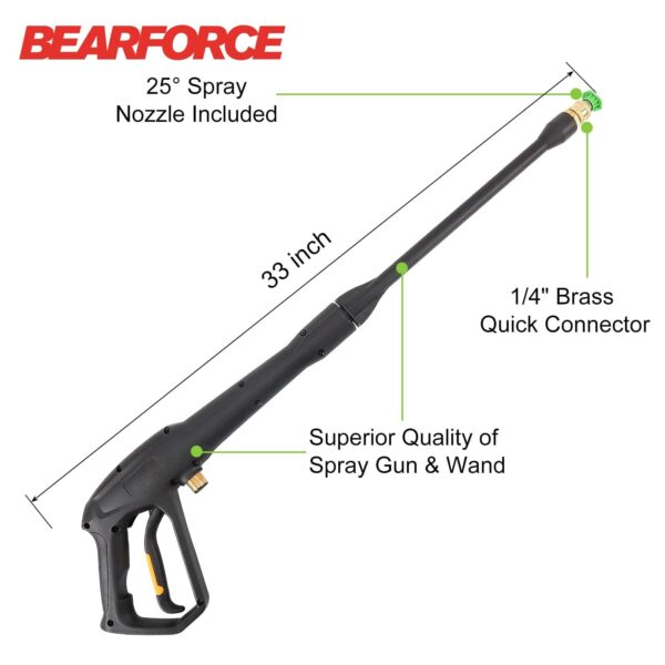 BEAR FORCE Pressure Washer Gun Kit with Wand, Nozzle & Adapter - Image 4