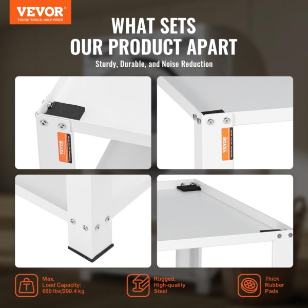 VEVOR Laundry Pedestal with Storage Shelf, 28" Lx28 Wx16 H, Washer and Dryer Stand Base Universal Platform, Fit 660lbs Capacity, Heavy Duty Steel Multi-Functional Base for Washing Machine - Image 3