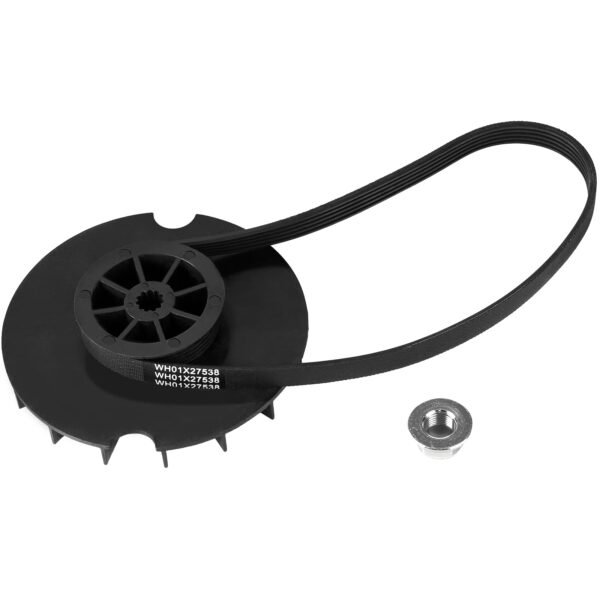 WH03X32218 WH49X25378 Washer Motor Pulley & WH01X27538 Belt & Nut for GE - Image 2