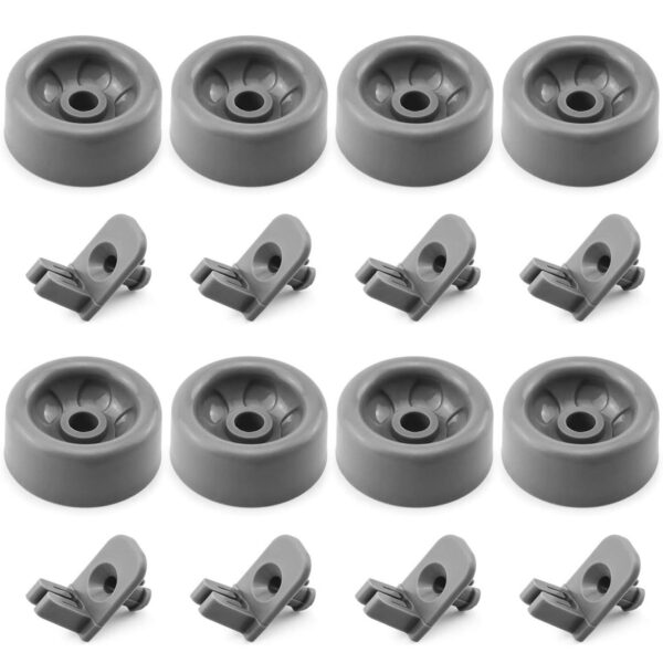 8 Pack WD35X21041 Dishwasher Wheels Lower Dishrack Roller Axle Kit Compatible with GE Dishwashers Replaces WD12X10136 WD12X10277 WD12X10261 WD12X10107 - Image 2