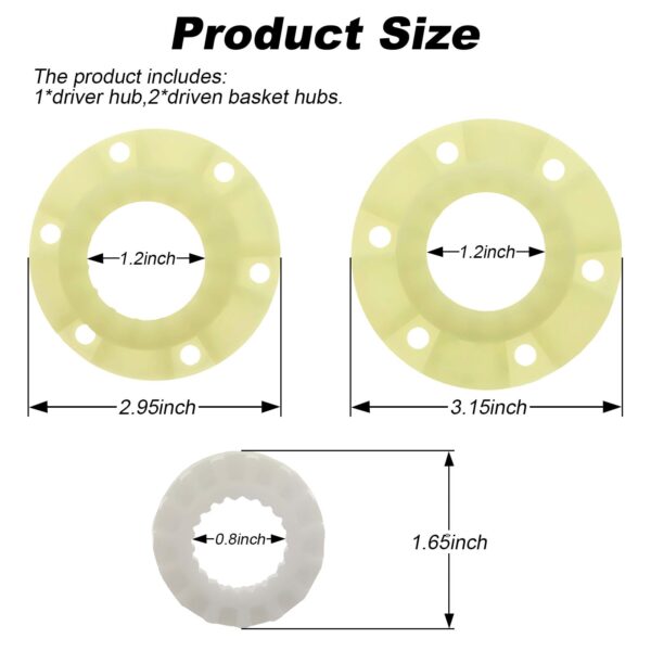 280145 W10820039 Washer Hub Kit Replacement Part Compatible for Whirlpool Kenmore Maytag Cabrio Bravo Oasis Washer W10118114 AP5985205 PS11723155 8545953 8545948 - Image 5