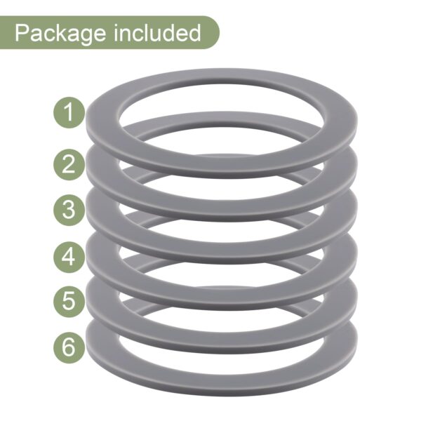 Equust 6-Pack Rubber Gaskets Sealing O-Ring Compatible with Oster Blender Replacement Parts, Small, Grey - Image 3