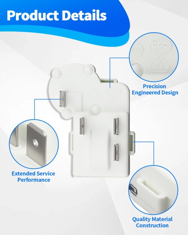 4Pin Refrigerator Over Load Protector Compressor PTC Starter Relay, Freezer Parts & Accessories for Hotpoint, for Haier, for Siemens, Replace ZHB35-120P15 ZHB60-120P4.7 ZHB88-125P4.7 ZHB60-120P15 - Image 5