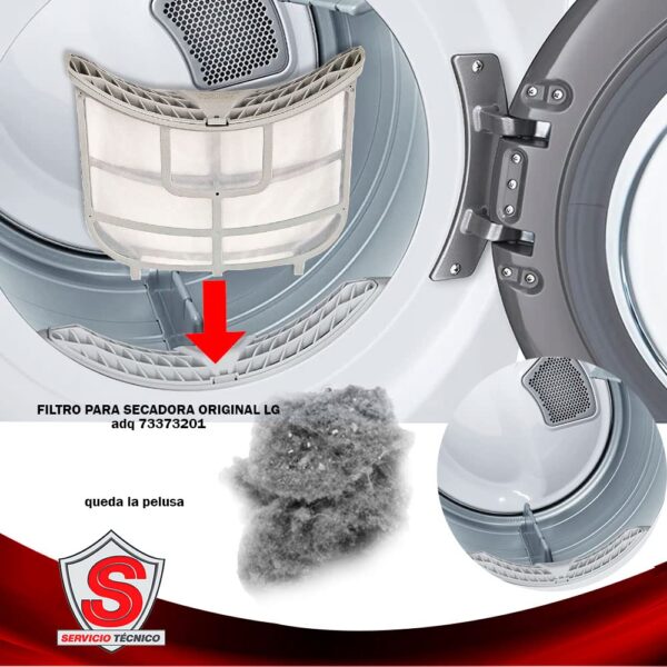 LG ADQ73373201 Genuine OEM Lint Filter Assembly for LG Gas or Electric Dryers, Gray - Image 3
