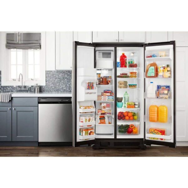 Amana 24.6 CU. FT. Side BY Side Refrigerator with Dual PAD External ICE and Water Dispenser in Stainless Steel ASI2575GRS - Image 5