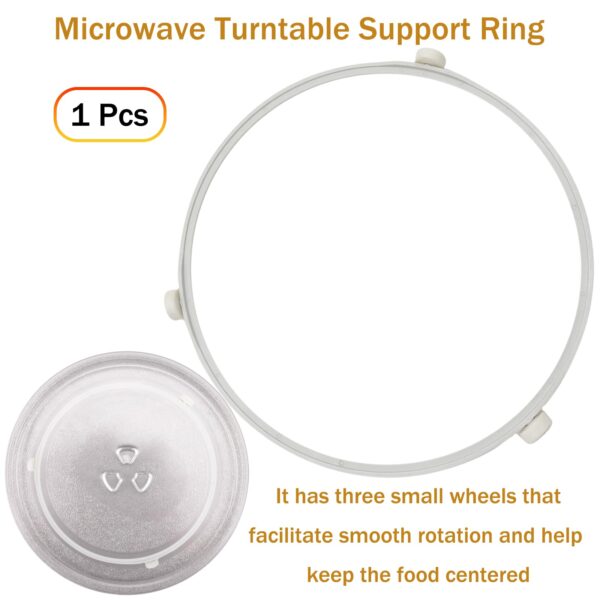 9.5in WB06X10705 Microwave Turntable Support Ring Replacement for GE Microwaves with Rollers,Microwave Oven Tray Turnable Ring,Glass Plate Tray Support Holder - Image 4