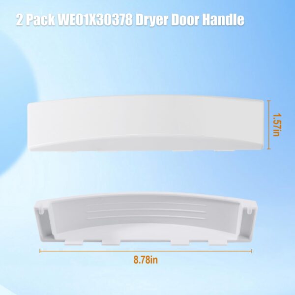 2 Pack Dryer Door Handle Replacement for GE Stackable Dryer GUD27ESSMWW - Image 3