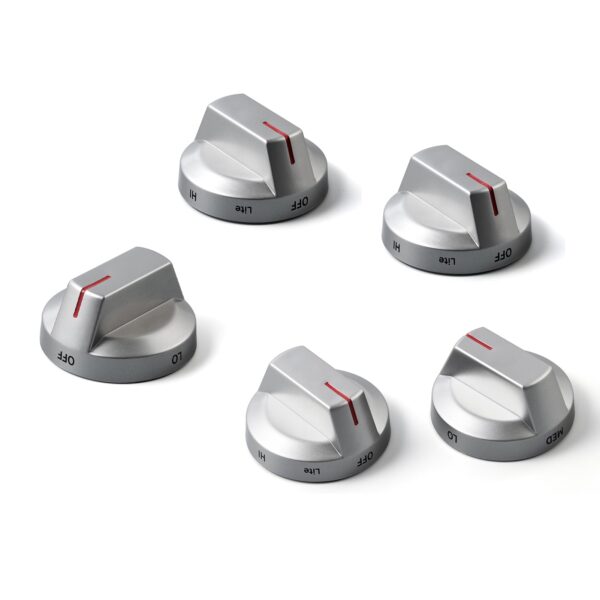 Allstare DG64-00975A Stove knobs Replacement for Samsung Stove Parts NE/NX9000T NX60T8511SS/AA DG94-03443A Oven Knob Samsung Gas Range Parts Gray Burner Control Cooktop Knobs 5 Pcs
