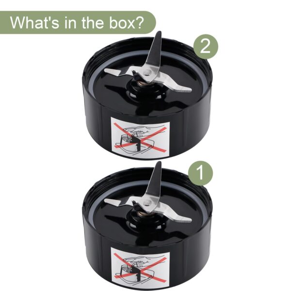 Equust 2-pack Cross Blade Blender Replacement Parts Work with Magic Bullet 250w Blenders Model MB1001 Series, Black - Image 5