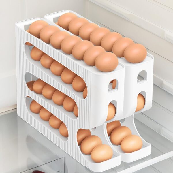 Sotfamily FIFO Egg Holder for Fridge, Egg Organizer fits 28 Large Size Eggs - Image 3