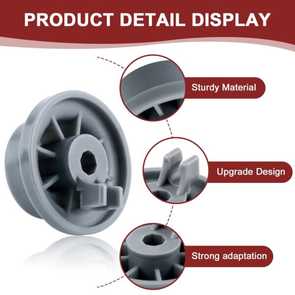 8 Packs 165314 Dishwasher Wheels Lower Rack Fit for Bo-sch Ken-more - Image 5