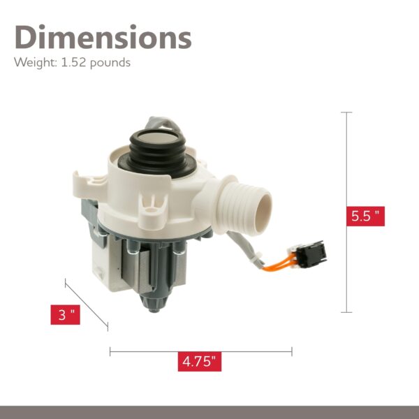 Parts Master Replacement (290D1201G003) – Washer Drain Pump Assembly - Direct Replacement for WH23X28418, WH23X24178, WH23X27574, PS12723115, AP6889136, 290D1201G001 - Image 5