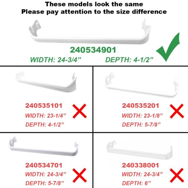 [UPGRADE] 240534901 Refrigerator Door Shelf Rack Bar Fit for frigidaire kenmore Replace 948954 AP3214630 PS734935 EAP734935 Frigidaire Door Shelf Retainer Bar Figure 5,6,7 Lists the Compatible Models. - Image 7