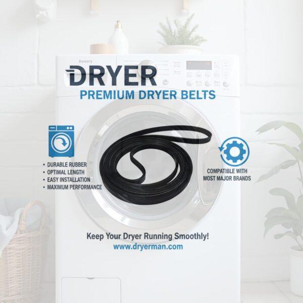 Replacement Drive Belt for Samsung Dryer Models DV42H5200EW/A3, DV219AEW/XAA, DV48H7400EW/A2, DVE50R5200W/A3, DV209AEW/XAA, DV405ETPASU/AA, DV331AEW/XAA - Image 5