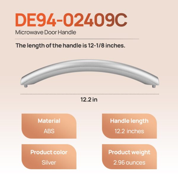 Microwave Oven Door Handle Compatible with Samsung ME16K3000AS SMH1611SE - Image 3