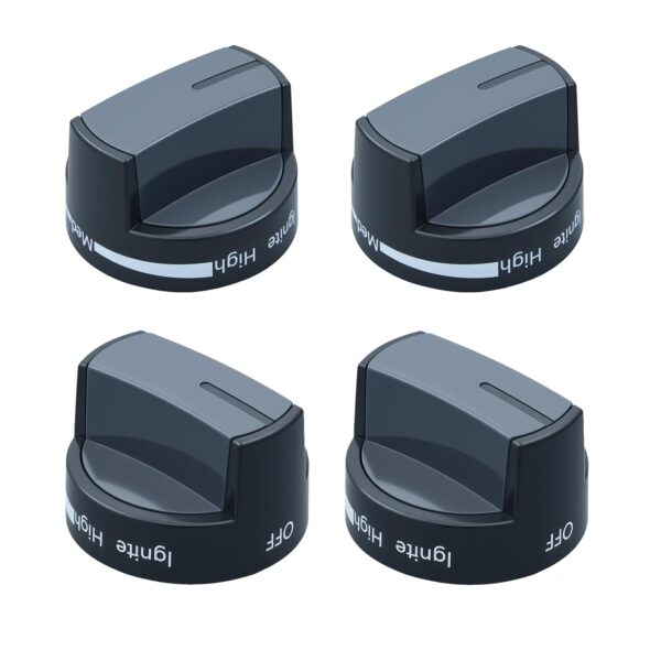 Upgraded W10339442 Stove Knobs Replacement Parts for Whirlpool Gas Range Burner Knob WPW10339442 WFG320M0MS0 WFG505M0MS0 Whirlpool Range Stove Top Cooktop Oven Burner Control Knobs Black 4Pcs - Image 6