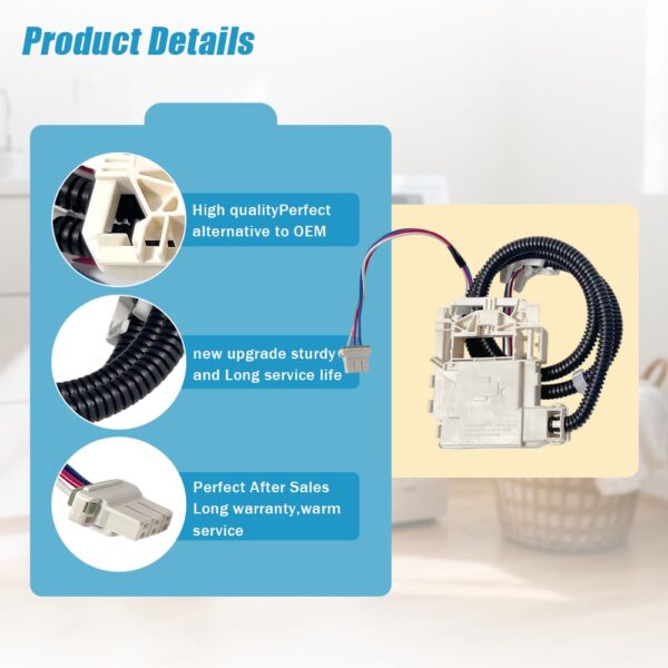 SNYFT Washer Lid Lock Assembly Replacement for GE WH08X33879 WH08X37859 - Image 3