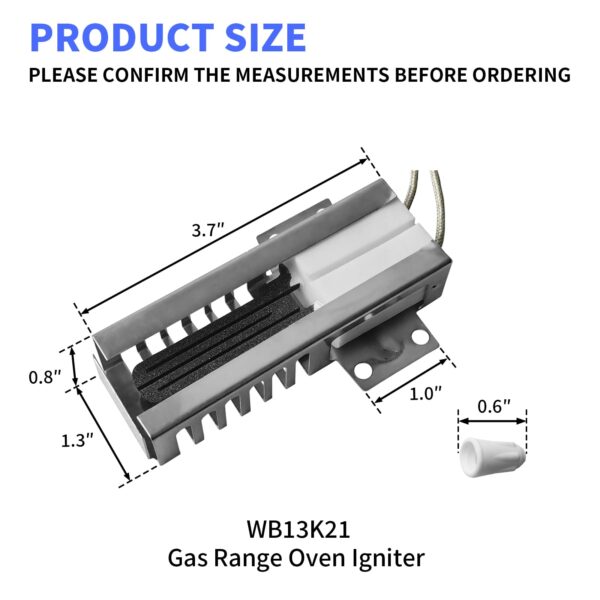 WB13K21 Gas Range Oven Igniter Replacement for GE Samsung Replaces WB13K0021, WB13K10009, WB13K10026, WB13K12, WB13K13, WB13K14 - Image 3