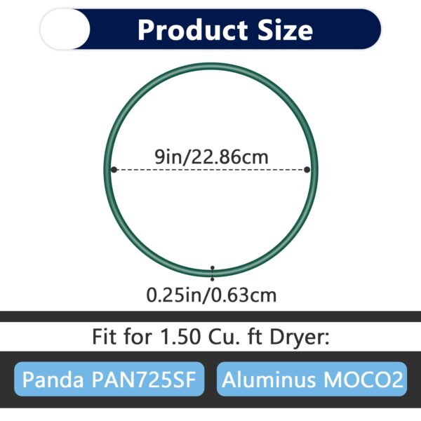 2Pcs PAN725SF Dryer Belt, Seamless Dryer Blower Fan Belt Mini, Compatible with 1.5 Cu.ft Mini Compact for Panda and Aluminus MOCO2 Dryer - Image 7