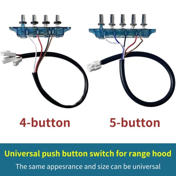 ADZJOY 4/5 Button Old Range Hood Switch Button Universal Accessories Replacement Control Panel Kitchen Appliance Range Hood Parts(5-Button) - Image 4