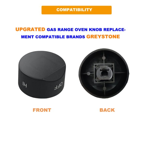 GABEROAD [Upgraded RV Gas Range Oven Knob Replacement Compatible with Greystone Range Oven Gas Stove Knob CF-RV17, CF-RV17B, CF-RV17BB, CF-RV21, CF-RV21B, CF-RV21BB(5pcs) - Image 4