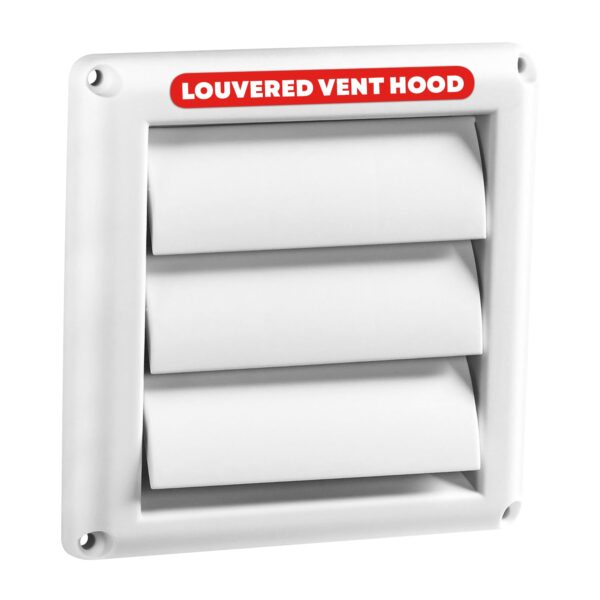Deflecto Outdoor Dryer Vent Cover 4-Inch with Louvered Gravity Damper White - Image 2