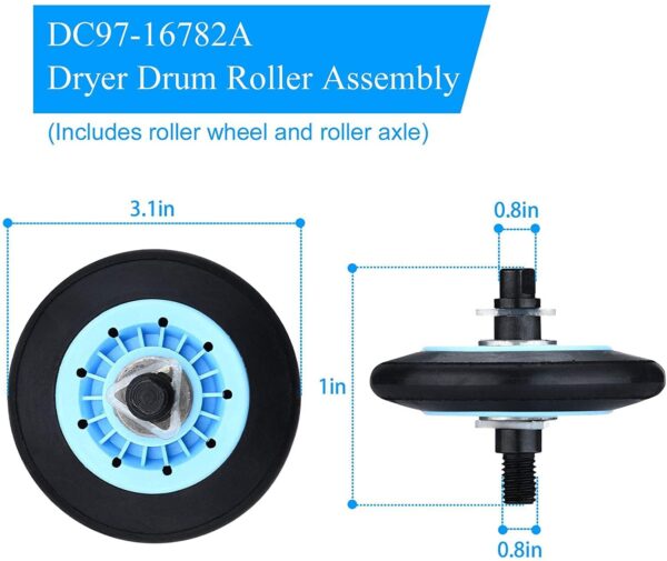 【2026 UPGRADED】 DC97-16782A Samsung Dryer drum Rollers Replacement Kit - Image 5