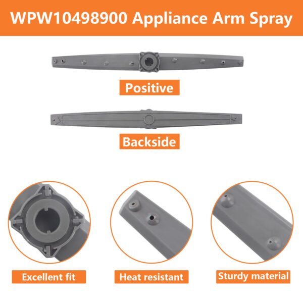 WPW10498900 Dishwasher Middle Spray Arm Replacement for Whirlpool Maytag - Image 6