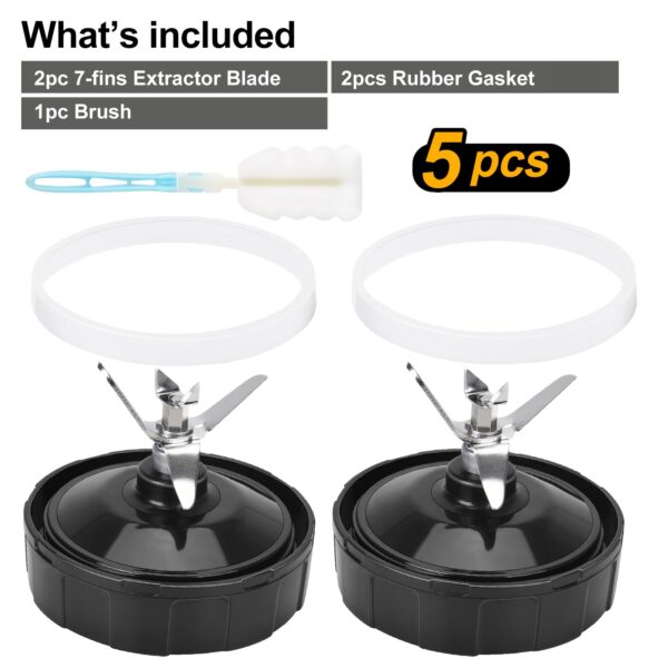 7 Fins Blender Blade Replacement Parts 2pcs Compatible with Ninja Blender Top Lid Accessories for Ninja Auto iQ BL682-30 BL642-30 BL450-30 BL482-30 BL687CO-30 ect. - Image 3