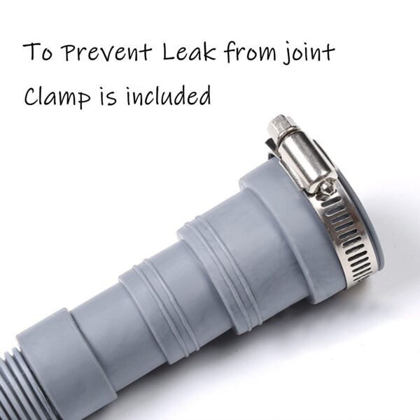 HLMOptimo 6 Feet Universal Dishwasher Drain Hose Extension Kits Corrugated Washer Hose w/ 2 Clamps 1 adapter 1 U-Bend Holder - Image 5