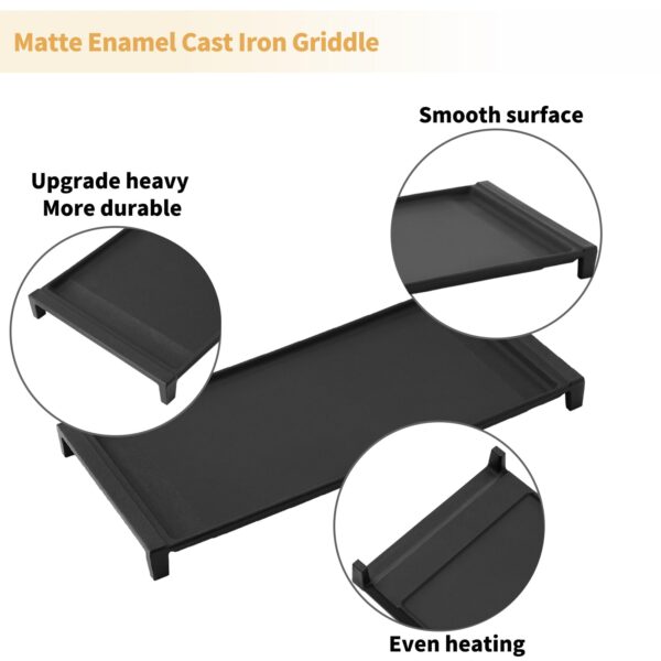 Upgraded WB31X24738 Cast Iron Griddle Replacement for GE Stove Parts WB31X24998 GE Stove Top Griddle WB31X49806 General Electric Gas Range Cooktop Center Griddle Plate JGB700SEJ4SS Flat Top Pan - Image 6