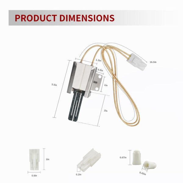 316489400 5304534663 Gas Range Oven Igniter Replacement Part, Replaces the following ignitor model 316428500 316428501 5304462661 - Image 4