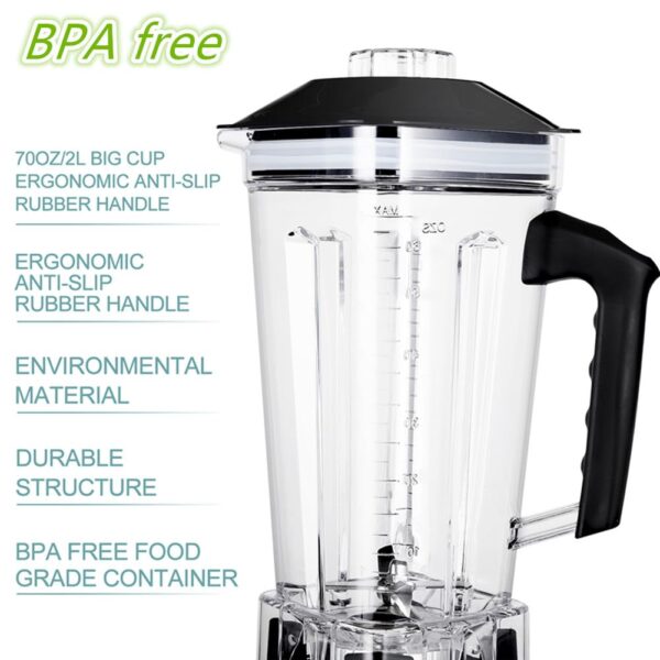 70-Ounce BPA Free Container for Blender, Large Size replacement Jar with Blade and Lid, Suibable for Yanike Blender
