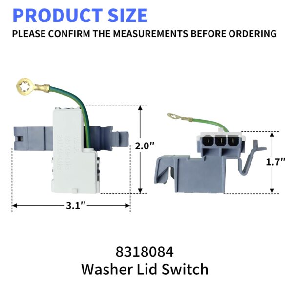 8318084 WP8318084 PS886960 Washer Door Lid Switch for Whirlpool Kenmore - Image 3