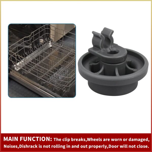 4 Pcs 4581DD3003B Dishwasher Lower Rack Wheels, Bottom Dishrack Roller Assembly Replacement part Compatible with LG Dishwasher Replaces 4581DD9002B 1372292 AP4437752 EA3523051 AH3523051 PS3523051 - Image 7