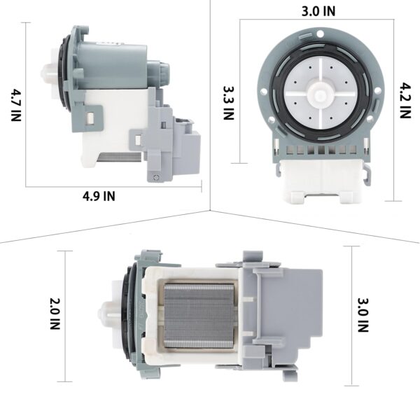 Washer Drain Pump for Samsung WF42H5000AW/A2 WA50R5200AW WF42H5200AW WF45R6100AC/US WF42H5200AP/A2 WA50R5400AV/US WF45T6000AW/A5 - Image 2
