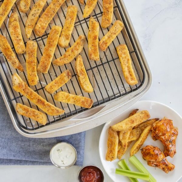Nordic Ware Oven Crisp Baking Tray 2pc Set Includes Pan and Rack; Natural Aluminum For Air Frying, Crisping, Broiling, Baking; Cooking Surface 17 x 12 Inches - Image 6