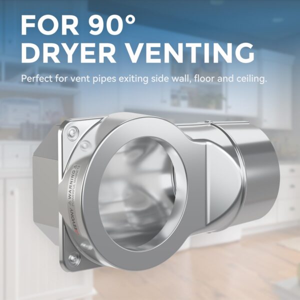 JEEVONY Magnetic Dryer Vent Coupling DV90 Airtight Seal Dryer Vent Connector Kit Easy to Clean Quick Connector Including a 2.6ft 4" Duct and two Clamps - Image 7