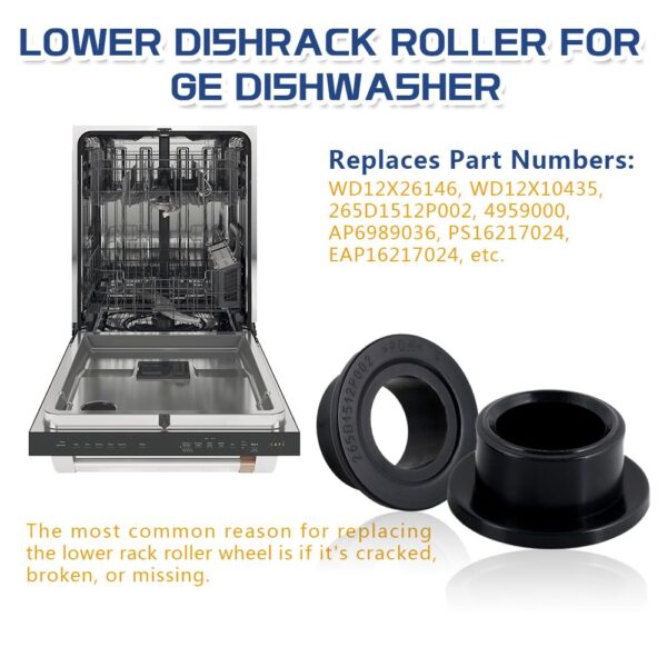 [Upgraded] WD12X26146 Dishwasher Wheels Lower Rack for GE, Lower Dishrack Roller, Replaces WD12X10435, AP6989036 (8 Pack) - Image 7