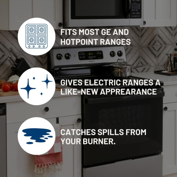 GE Appliances Stove Drip Pans, Genuine Appliances Manufactured OEM Part, Electric Stove Burner Drip Pans, 4 Piece Set, 6" and 8" Drip Pan Kit, Porcelain Range Replacement Stove Burner Bowls - Image 5