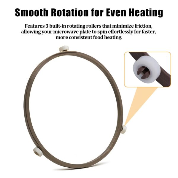 Microwave Turntable Ring Replacement 9.2-Inch Microwave Oven Spinner Replacement Parts with 3 Smooth Rollers Universal Fit for Most Microwaves - Image 5