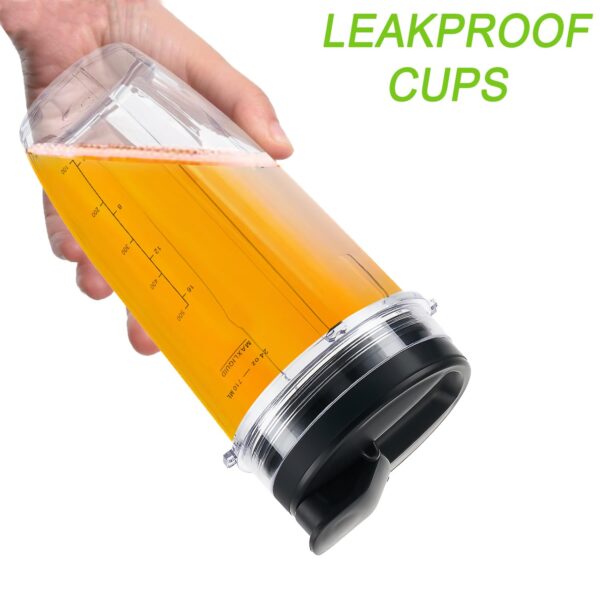 Replacement 24oz Blender Cup with Sip & Seal Lid For Nutri Ninja BL450 BL456 BL480 BL482 BL640 BL642 BL682 BN751 BN801 Foodi SS101 SS151 SS351 SS401 Ninja Blender Auto IQ Blade, 2-Pack … - Image 2